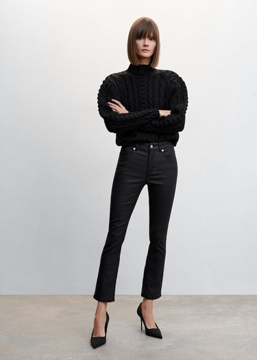 Straight waxed crop jeans
